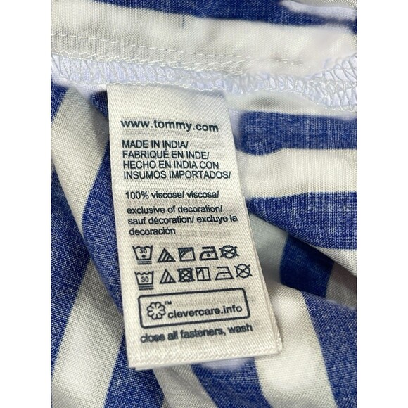 Tommy Hilfiger Women’s XXL Blue White Vertical Stripe Button Front Blouse Top - Picture 8 of 14